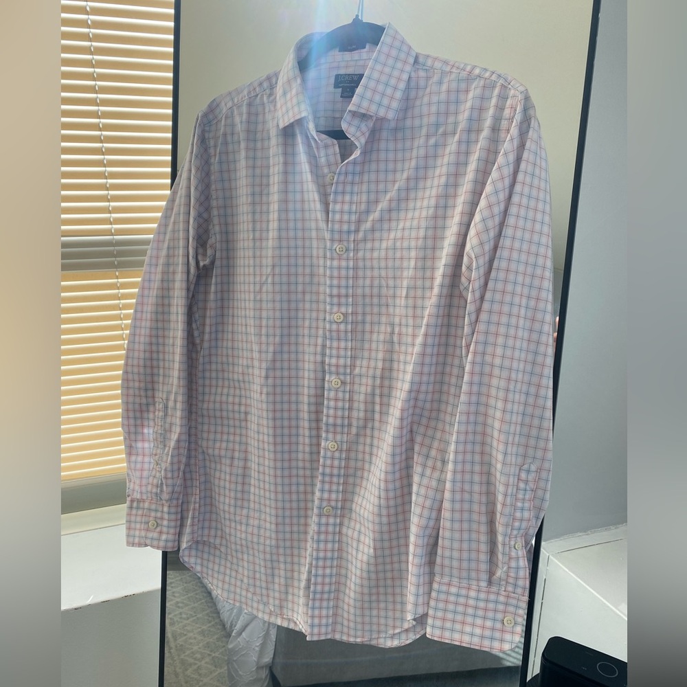 J. Crew - Pastel Pink & Blue Checkered Button Down Oxford Shirt - Size S